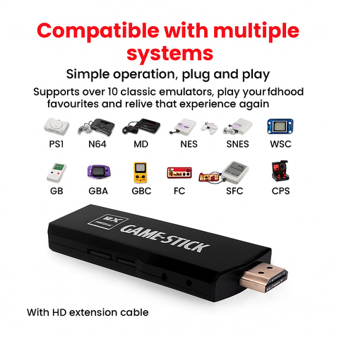Retro Game Stick Console — 40,000+ Classic Games | Plug & Play